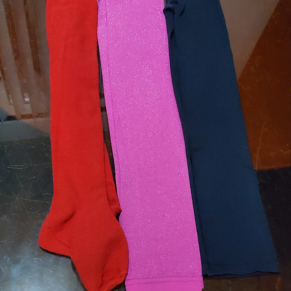 3 pairs of girls tights bundle all size 7-10